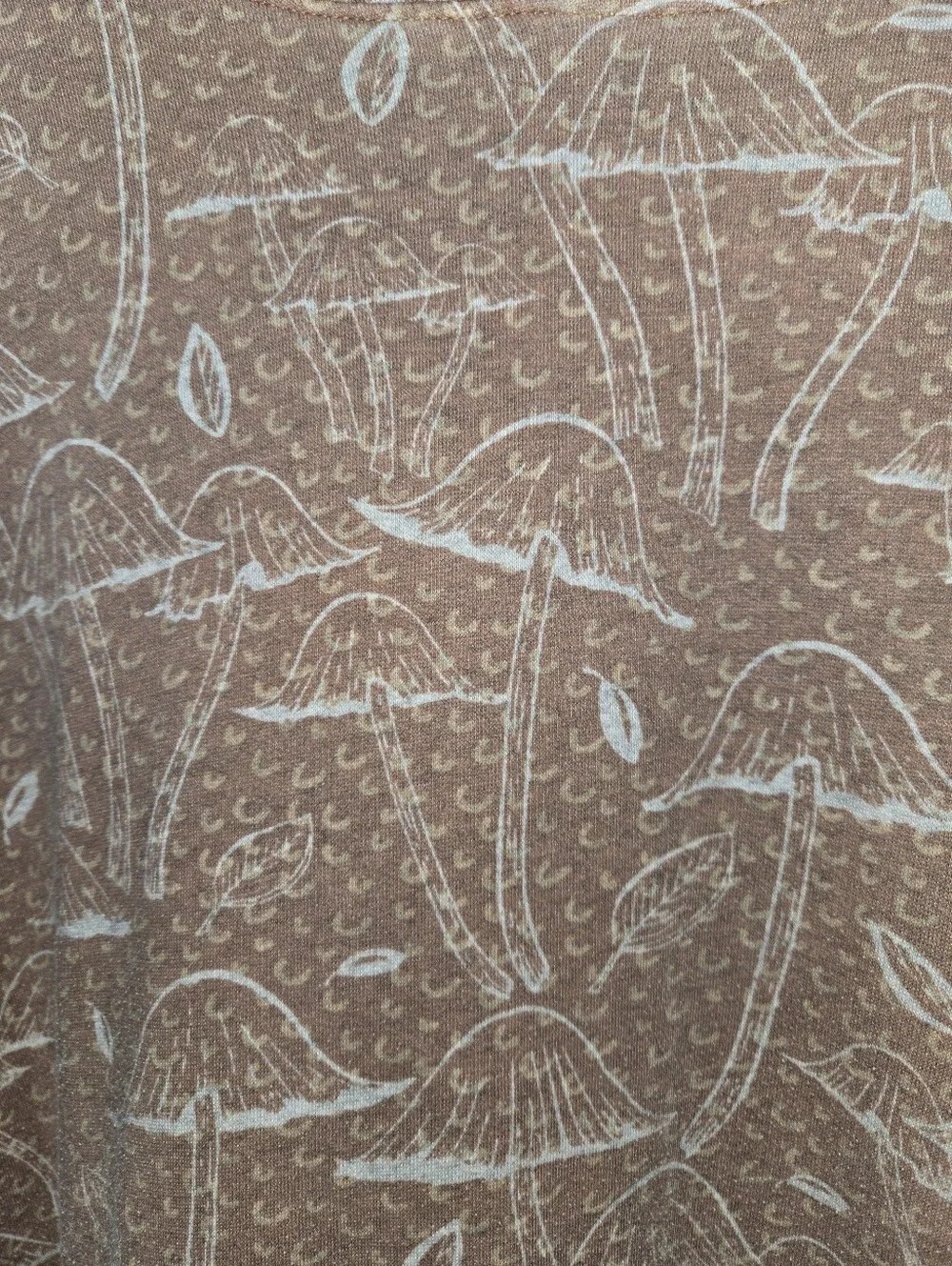 Super Massive Mushroom All Over Print Terracotta White Long Sleeve Sweatshirt XL - Picture 2 of 4